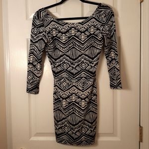 Forever 21 Geometric Bodycon Midi Dress Size S